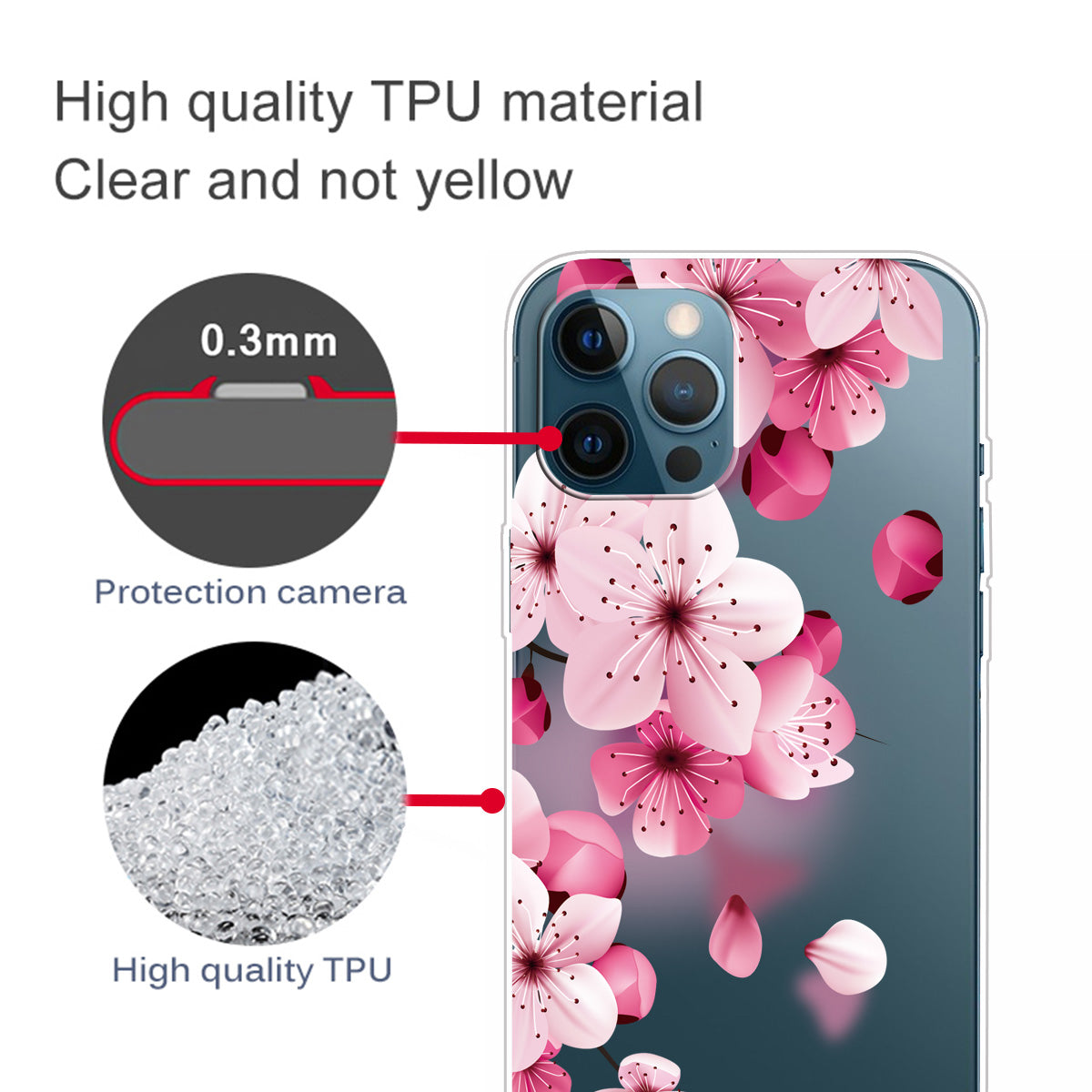 Ultra Slim Pattern Printing Flexible Light Weight TPU Protective Case for iPhone 13 Pro Max 6.7 inch