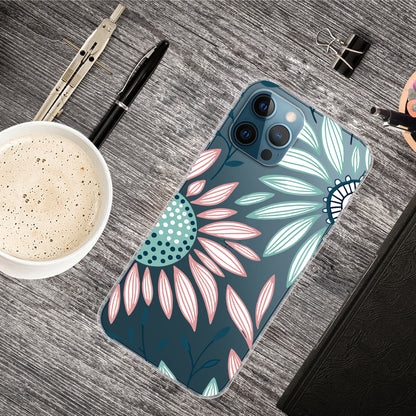 Soft TPU Shock Absorption Slim Pattern Printing Transparent Protective Case for iPhone 13 Pro 6.1 inch