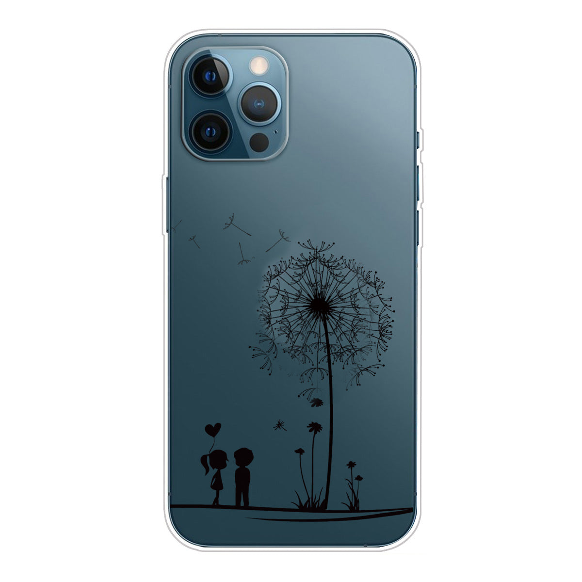 Soft TPU Shock Absorption Slim Pattern Printing Transparent Protective Case for iPhone 13 Pro 6.1 inch
