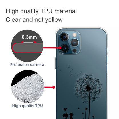 Soft TPU Shock Absorption Slim Pattern Printing Transparent Protective Case for iPhone 13 Pro 6.1 inch