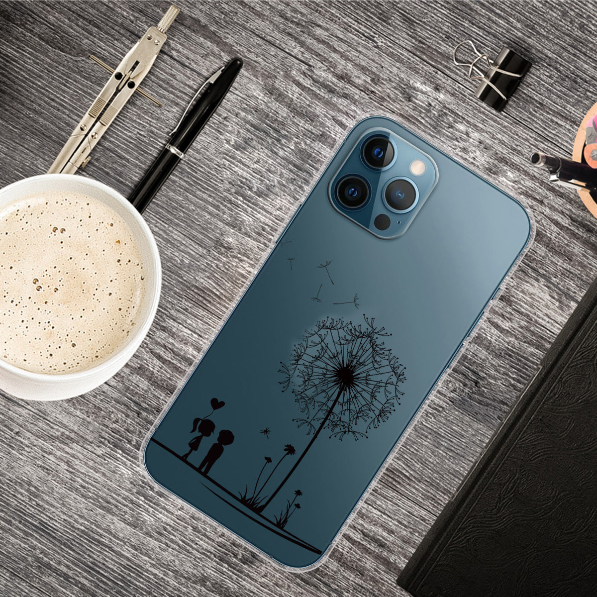 Soft TPU Shock Absorption Slim Pattern Printing Transparent Protective Case for iPhone 13 Pro 6.1 inch