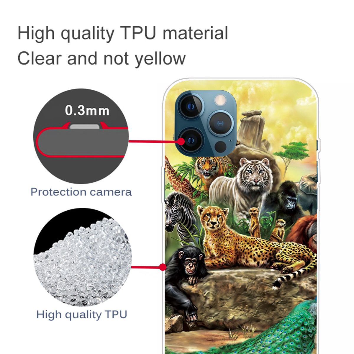 Shockproof Anti-Drop Soft TPU Printing Pattern Printing Protective Phone Case for iPhone 13 Pro Max 6.7 inch