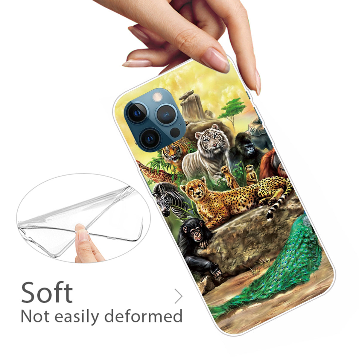 Shockproof Anti-Drop Soft TPU Printing Pattern Printing Protective Phone Case for iPhone 13 Pro Max 6.7 inch