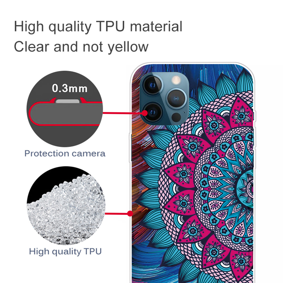 Shockproof Anti-Drop Soft TPU Printing Pattern Printing Protective Phone Case for iPhone 13 Pro Max 6.7 inch