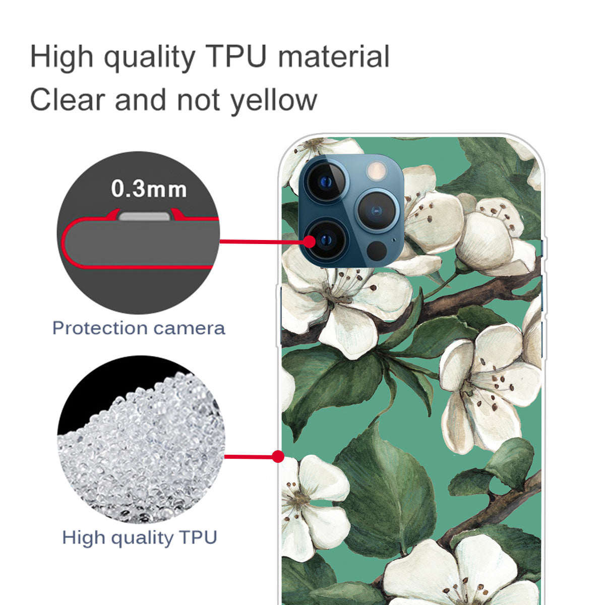 Shockproof Anti-Drop Soft TPU Printing Pattern Printing Protective Phone Case for iPhone 13 Pro Max 6.7 inch