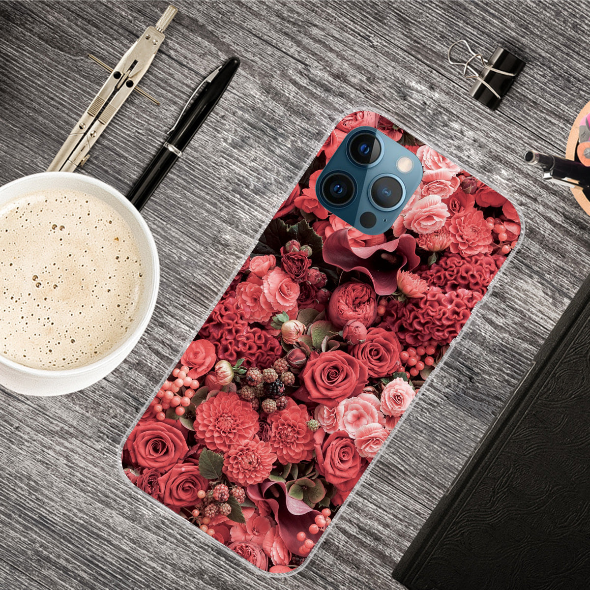 Clear Pattern Printing Design Case Soft Flexible TPU Anti-Yellowing Thin Shockproof Protective Cover for iPhone 13 Pro 6.1 inch