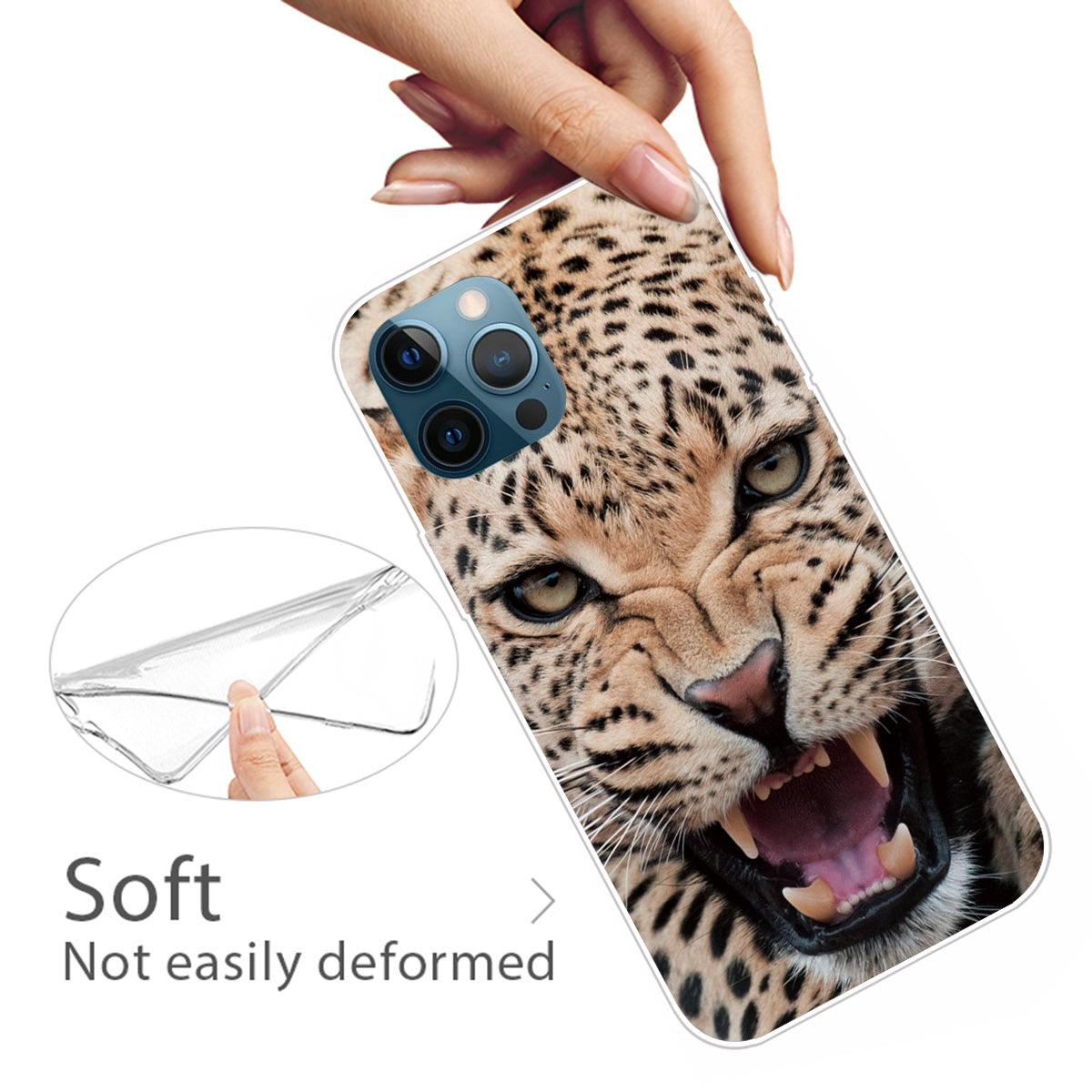 Clear Pattern Printing Design Case Soft Flexible TPU Anti-Yellowing Thin Shockproof Protective Cover for iPhone 13 Pro 6.1 inch