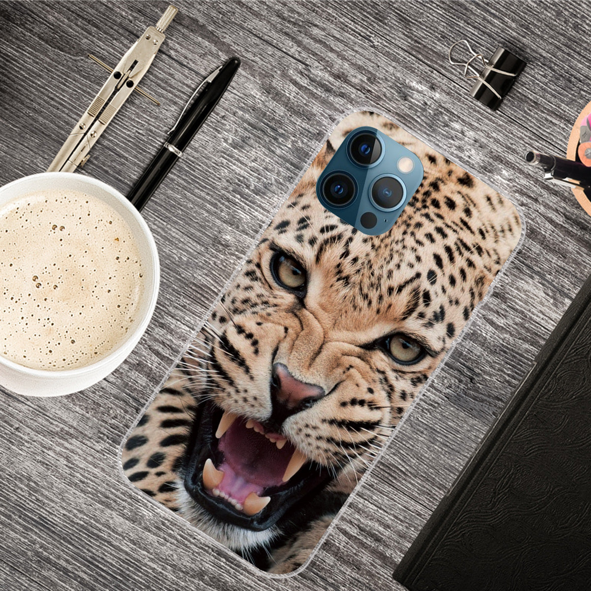 Clear Pattern Printing Design Case Soft Flexible TPU Anti-Yellowing Thin Shockproof Protective Cover for iPhone 13 Pro 6.1 inch