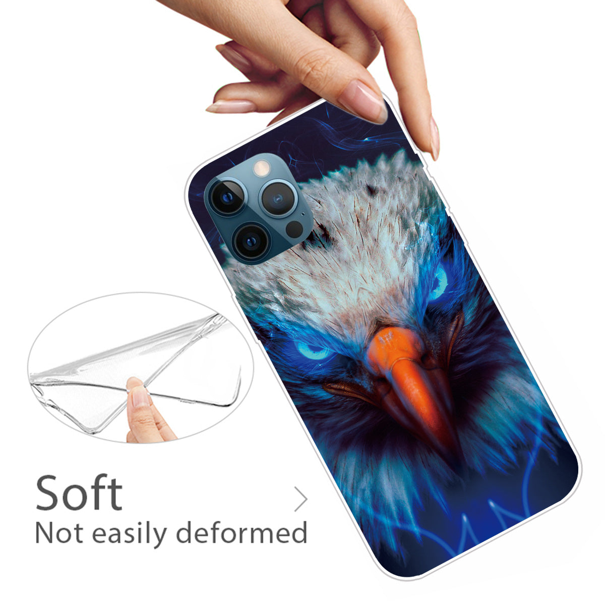 Clear Pattern Printing Design Case Soft Flexible TPU Anti-Yellowing Thin Shockproof Protective Cover for iPhone 13 Pro 6.1 inch