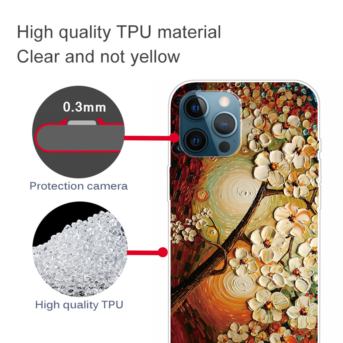 Pattern Printing IMD Workmanship TPU Back Case for iPhone 13 Pro 6.1-inch