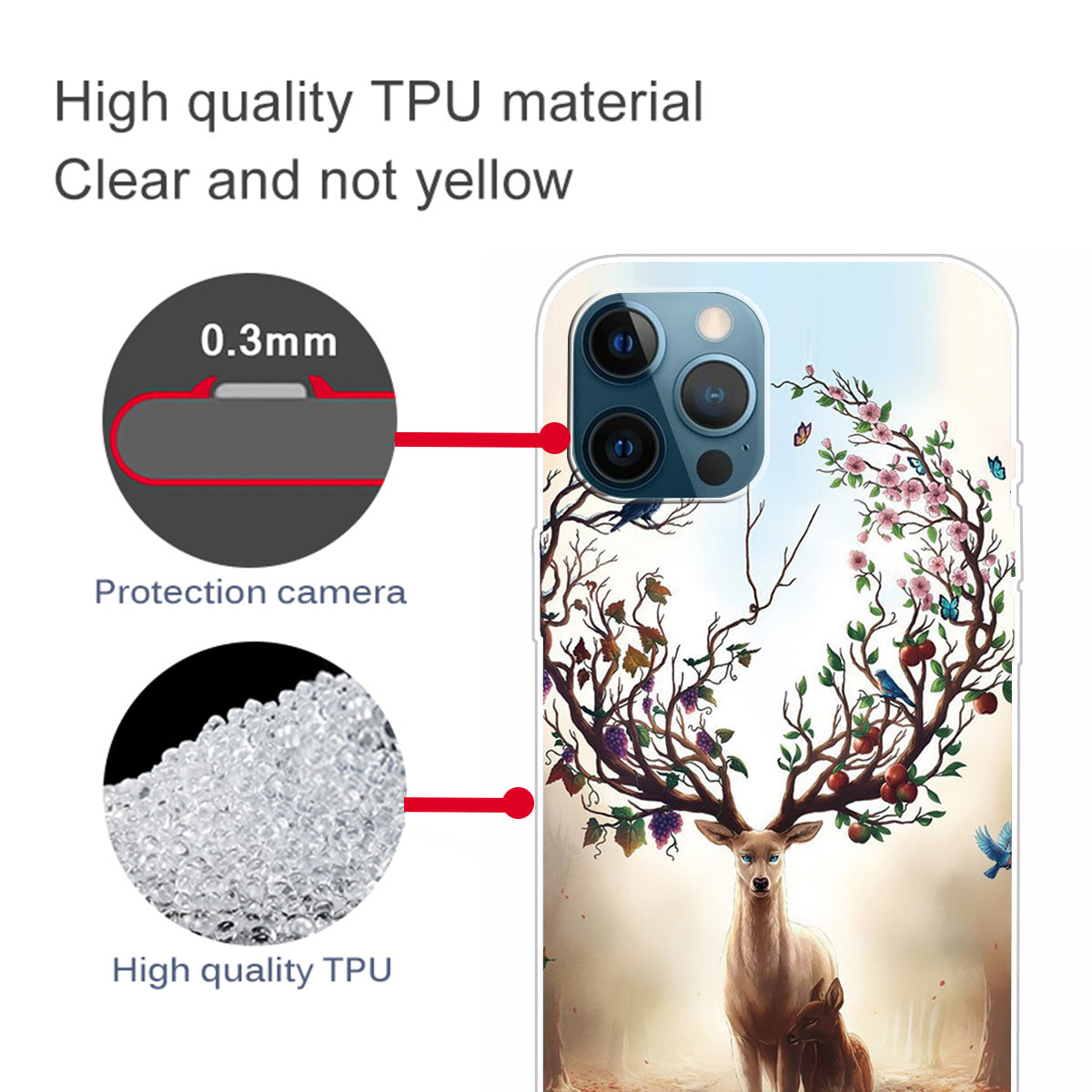 Pattern Printing IMD Workmanship TPU Back Case for iPhone 13 Pro 6.1-inch