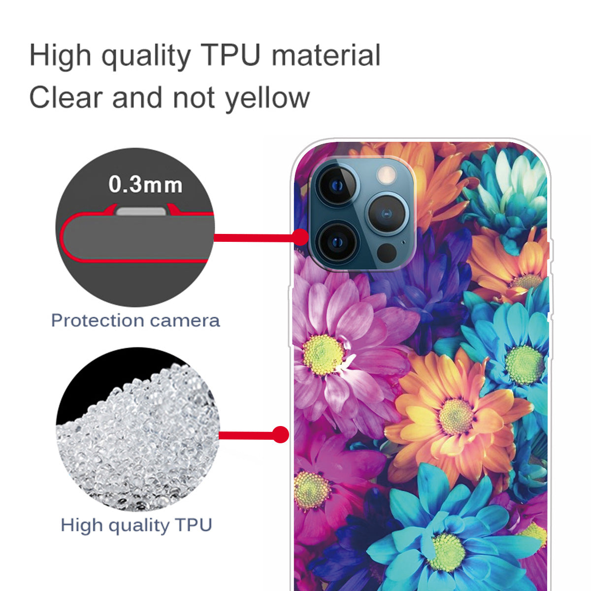 Pattern Printing IMD Workmanship TPU Back Case for iPhone 13 Pro 6.1-inch