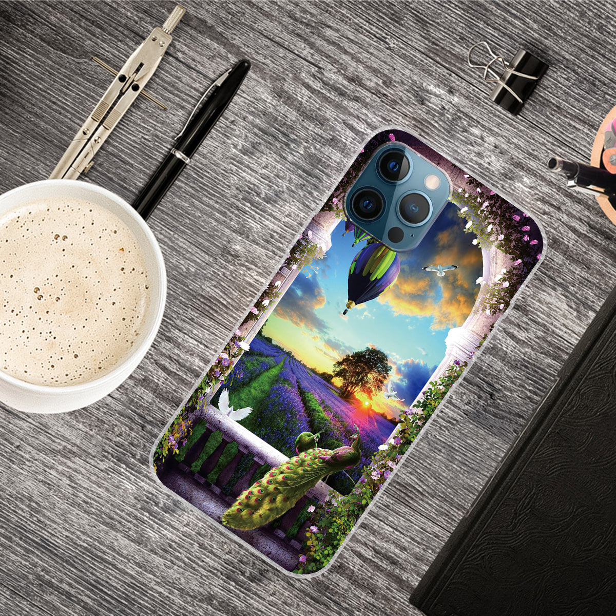 Pattern Printing IMD Workmanship TPU Back Case for iPhone 13 Pro 6.1-inch