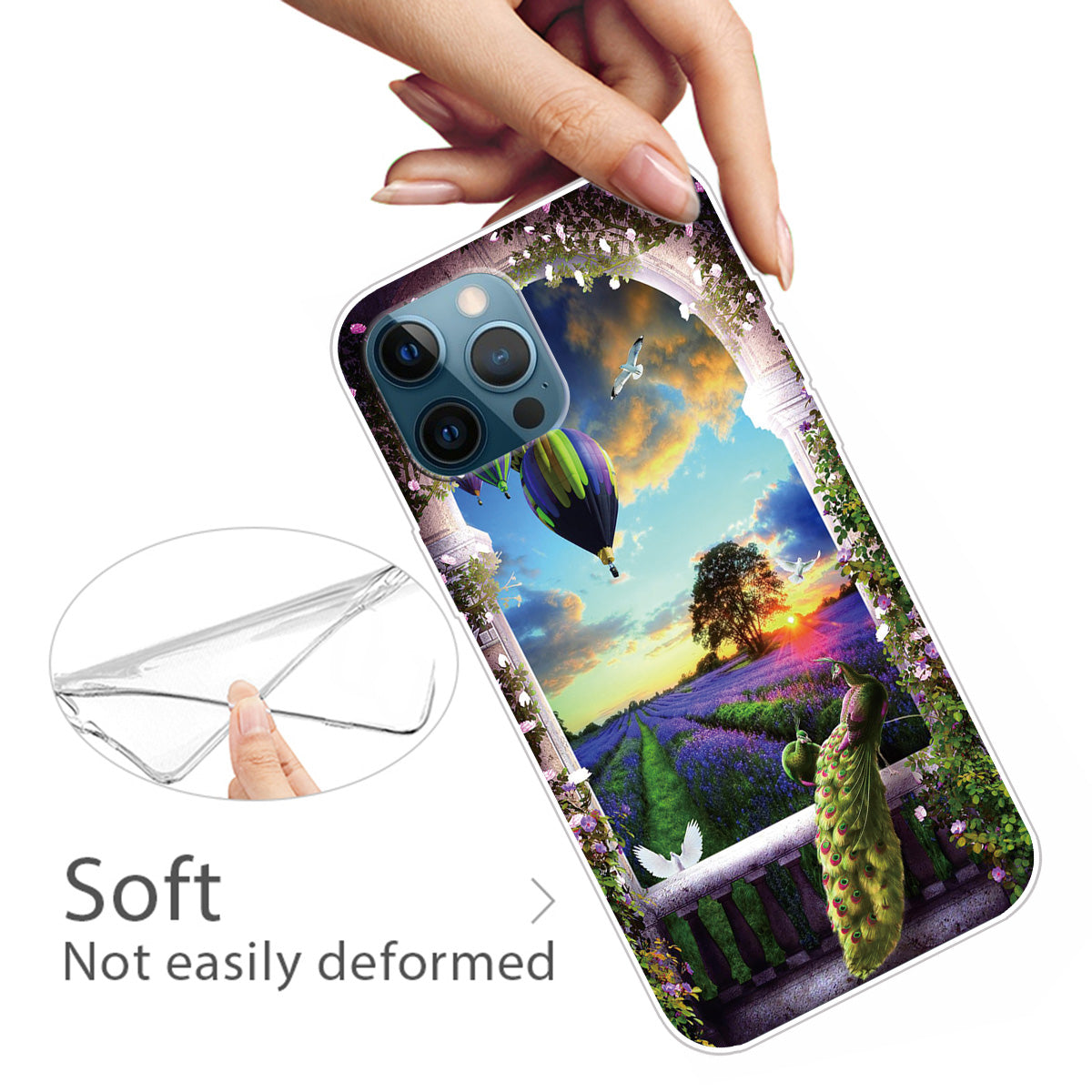 Pattern Printing IMD Workmanship TPU Back Case for iPhone 13 Pro 6.1-inch