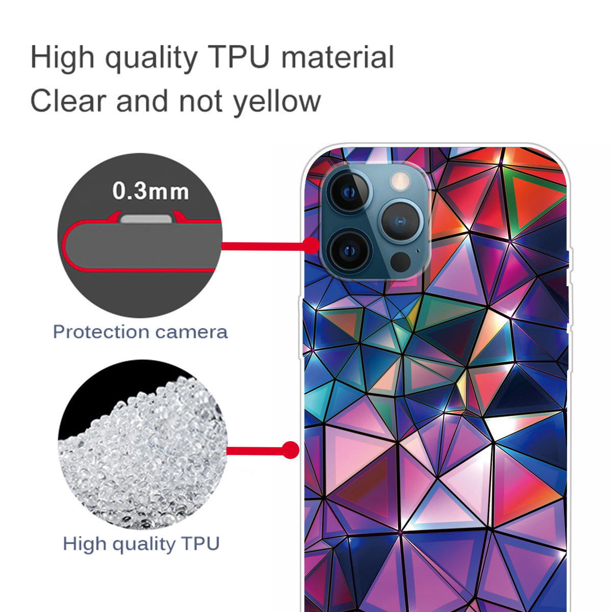 Pattern Printing IMD Workmanship TPU Back Case for iPhone 13 Pro 6.1-inch