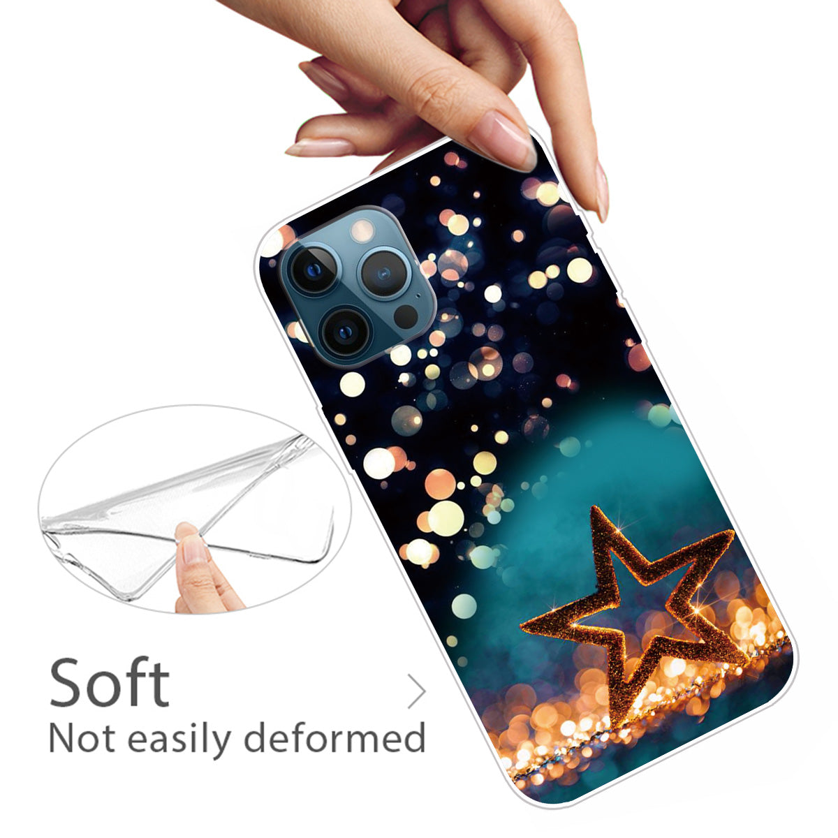 Pattern Printing IMD Workmanship TPU Back Case for iPhone 13 Pro 6.1-inch