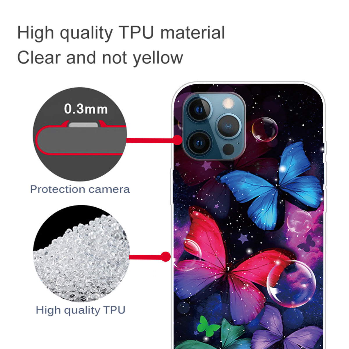Pattern Printing IMD Workmanship TPU Back Case for iPhone 13 Pro 6.1-inch