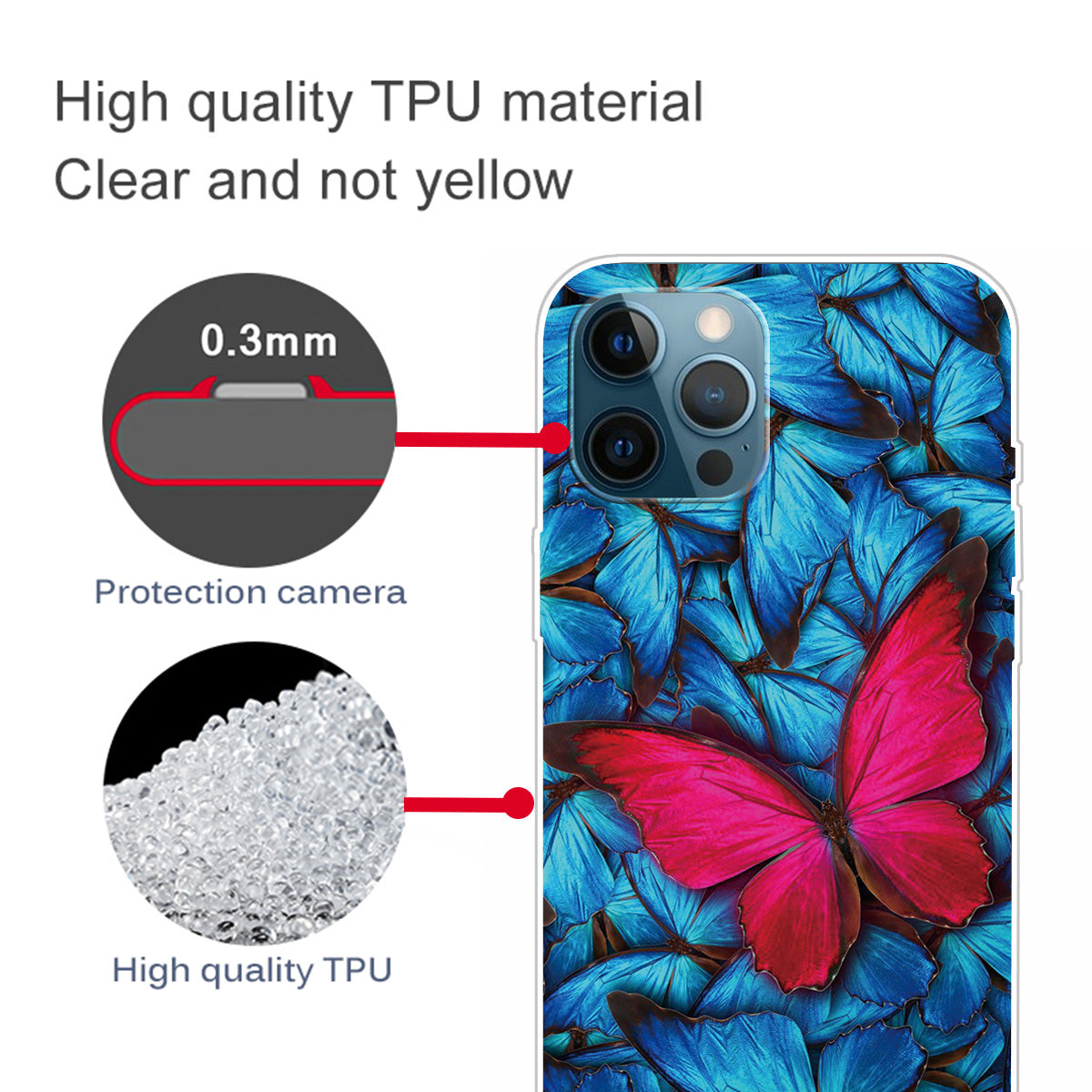 Pattern Printing IMD Workmanship TPU Back Case for iPhone 13 Pro 6.1-inch