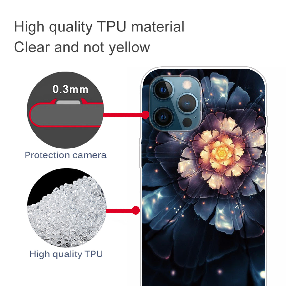 Pattern Printing IMD Workmanship TPU Back Case for iPhone 13 Pro 6.1-inch
