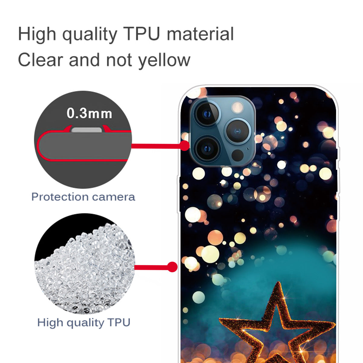 Pattern Printing IMD TPU Phone Cover Case for iPhone 13 Pro Max 6.7-inch