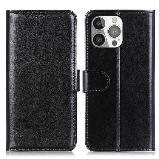 Crazy Horse All-round Protection Wallet Leather Phone Stand Case for iPhone 13 Pro 6.1 inch