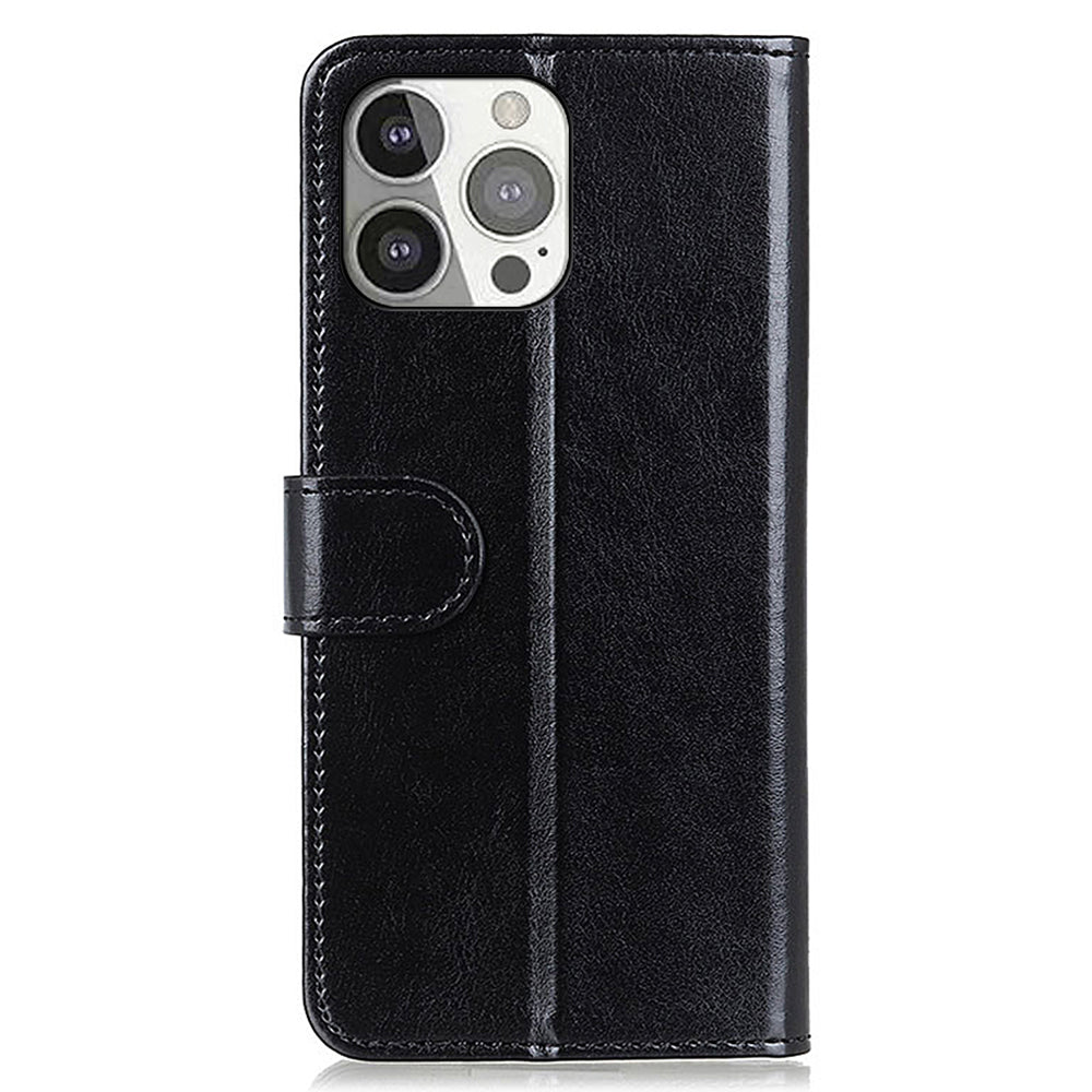 Crazy Horse All-round Protection Wallet Leather Phone Stand Case for iPhone 13 Pro 6.1 inch
