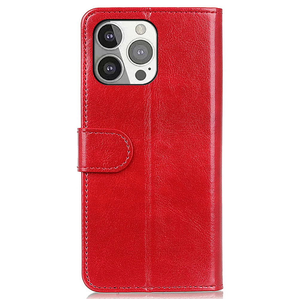 Crazy Horse All-round Protection Wallet Leather Phone Stand Case for iPhone 13 Pro 6.1 inch
