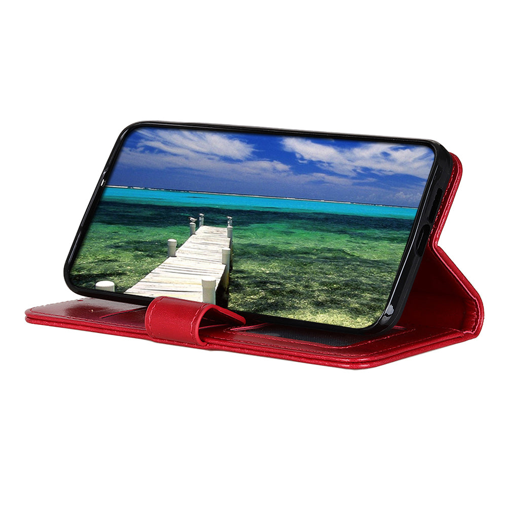 Crazy Horse All-round Protection Wallet Leather Phone Stand Case for iPhone 13 Pro 6.1 inch