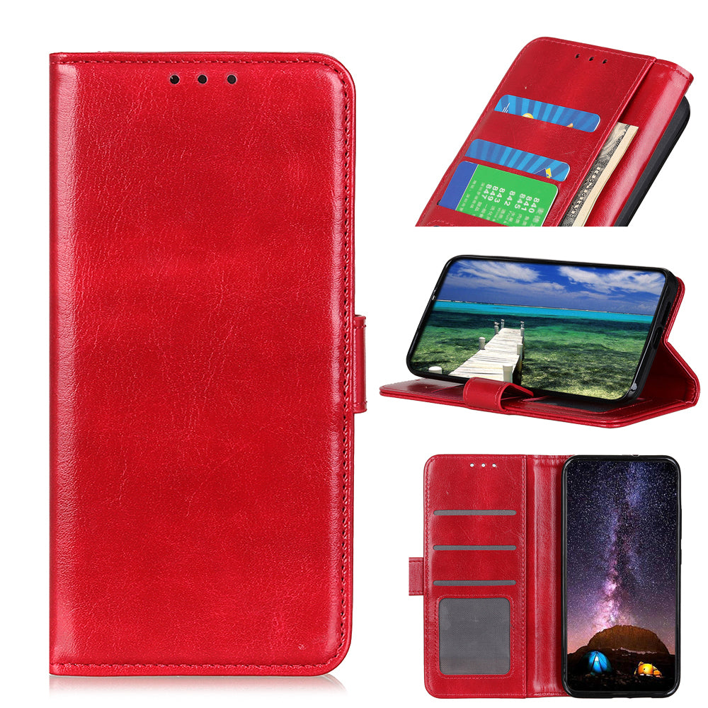 Crazy Horse All-round Protection Wallet Leather Phone Stand Case for iPhone 13 Pro 6.1 inch