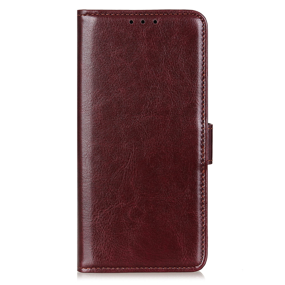 Crazy Horse All-round Protection Wallet Leather Phone Stand Case for iPhone 13 Pro 6.1 inch