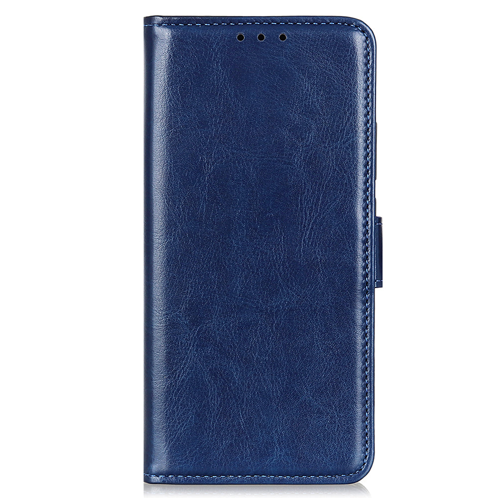 Crazy Horse Texture Design Premium PU Leather Folio Flip Stand Feature Magnetic Closure Case Cover for 	iPhone 13 Pro Max 6.7 inch