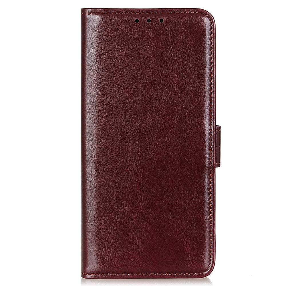 Crazy Horse Texture Design Premium PU Leather Folio Flip Stand Feature Magnetic Closure Case Cover for 	iPhone 13 Pro Max 6.7 inch