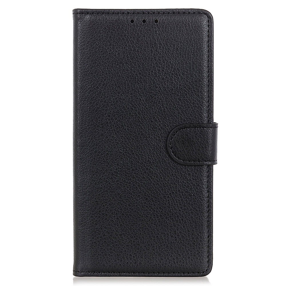 For iPhone 13 Pro Max 6.7 inch Phone Wallet Case Litchi Texture Leather Drop-proof Phone Protector with Stand