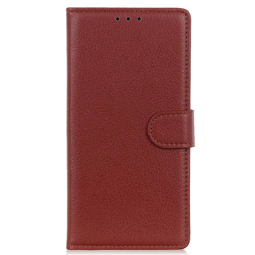 For iPhone 13 Pro Max 6.7 inch Phone Wallet Case Litchi Texture Leather Drop-proof Phone Protector with Stand