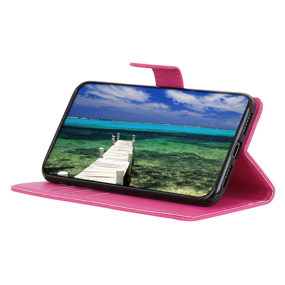For iPhone 13 Pro Max 6.7 inch Phone Wallet Case Litchi Texture Leather Drop-proof Phone Protector with Stand