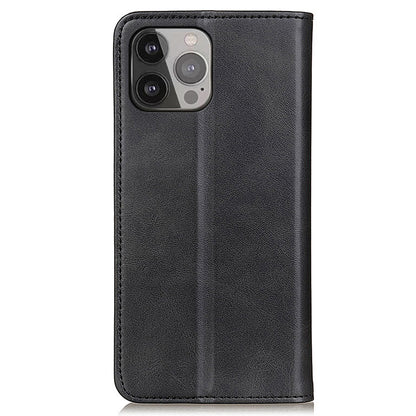 Split Leather Auto-absorbed Wallet Stand Phone Cover for iPhone 13 Pro Max 6.7 inch