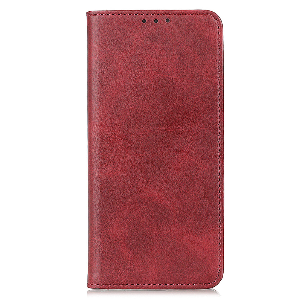 Split Leather Auto-absorbed Wallet Stand Phone Cover for iPhone 13 Pro Max 6.7 inch