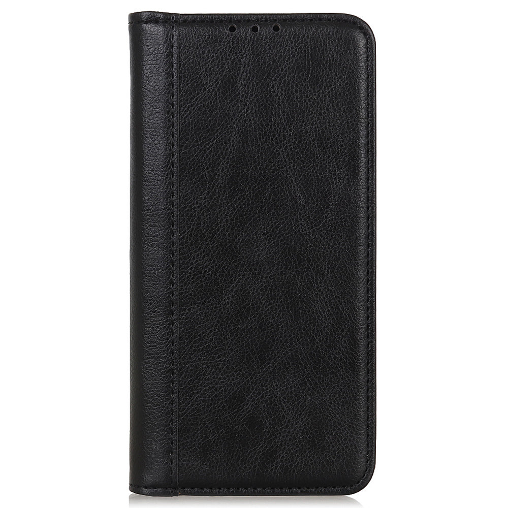 Litchi Texture Magnetic Auto-absorbed Split Leather Wallet Stand Phone Cover Case for iPhone 13 Pro Max 6.7 inch