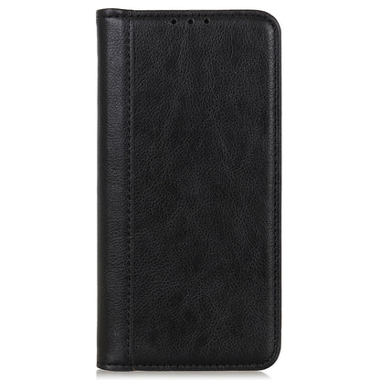 Litchi Texture Magnetic Auto-absorbed Split Leather Wallet Stand Phone Cover Case for iPhone 13 Pro Max 6.7 inch