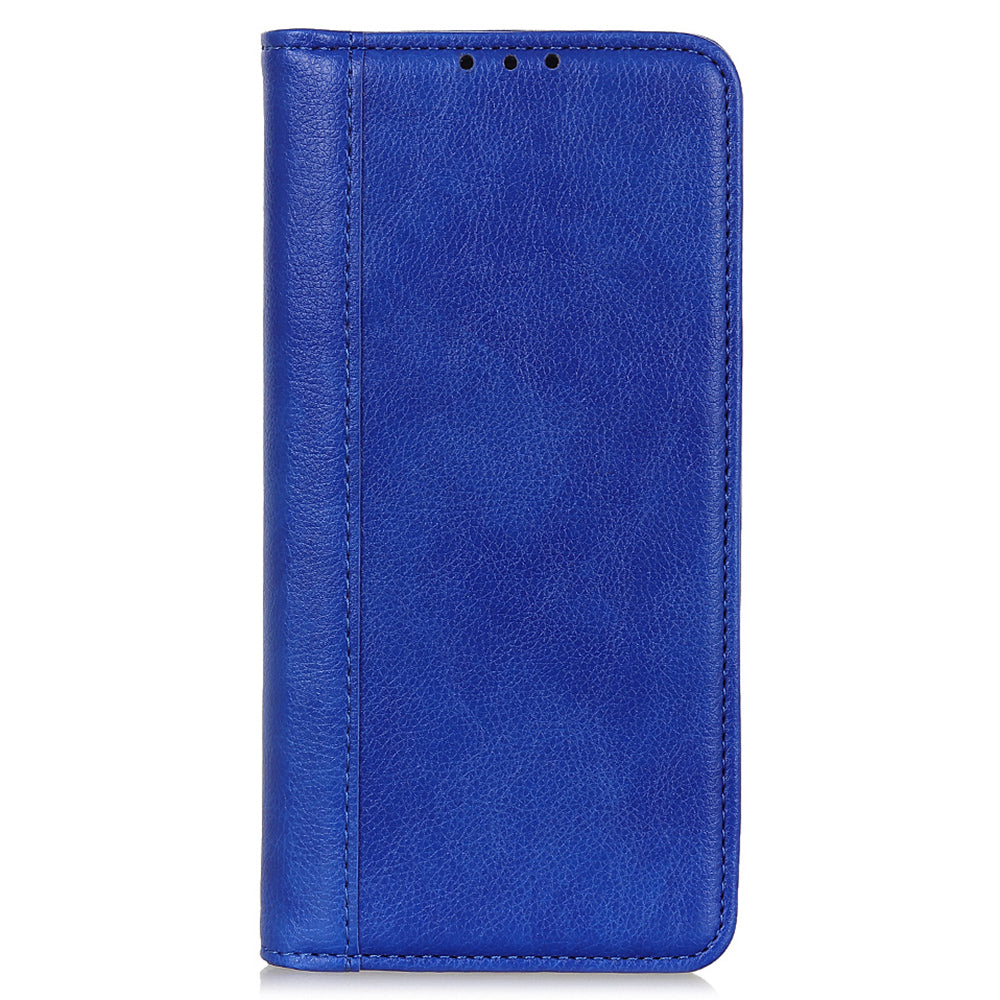 Litchi Texture Magnetic Auto-absorbed Split Leather Wallet Stand Phone Cover Case for iPhone 13 Pro Max 6.7 inch