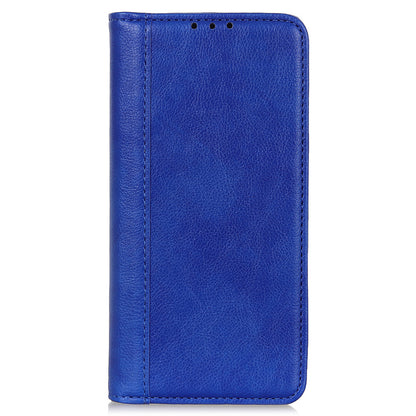 Litchi Texture Magnetic Auto-absorbed Split Leather Wallet Stand Phone Cover Case for iPhone 13 Pro Max 6.7 inch