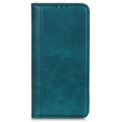 Litchi Texture Magnetic Auto-absorbed Split Leather Wallet Stand Phone Cover Case for iPhone 13 Pro Max 6.7 inch