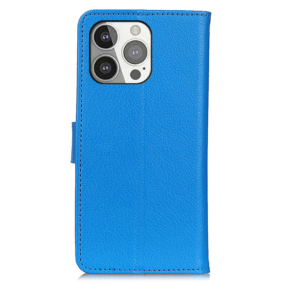 All-round Protection Classic Litchi Texture Leather Wallet Design Stand Case for iPhone 13 Pro 6.1 inch