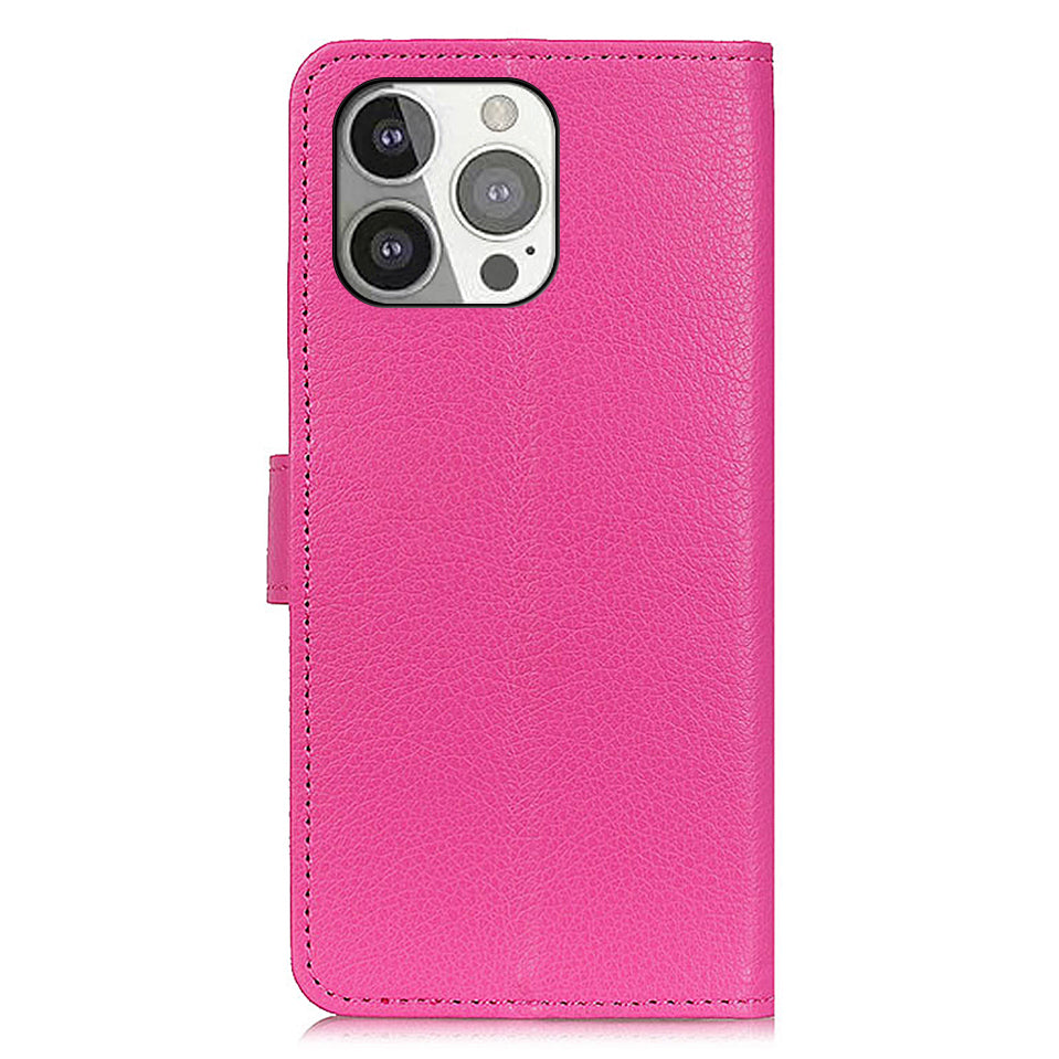 All-round Protection Classic Litchi Texture Leather Wallet Design Stand Case for iPhone 13 Pro 6.1 inch