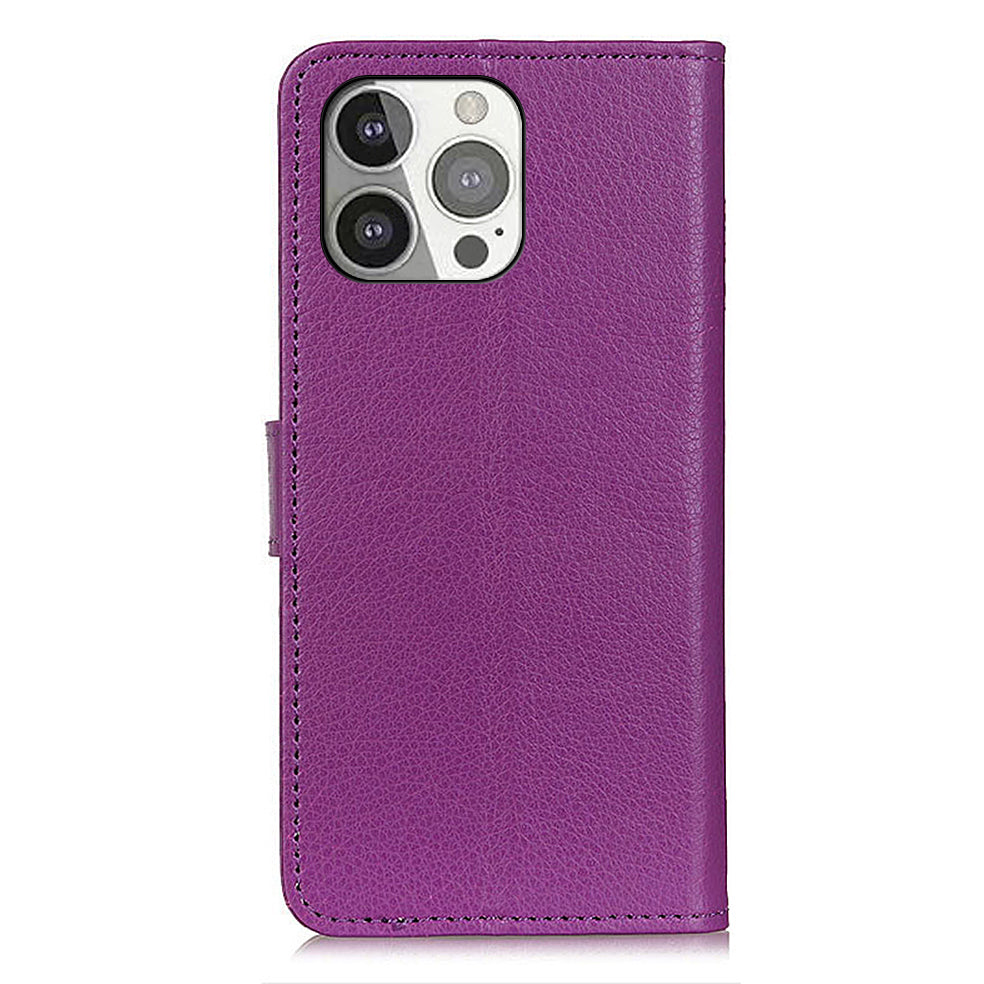 All-round Protection Classic Litchi Texture Leather Wallet Design Stand Case for iPhone 13 Pro 6.1 inch