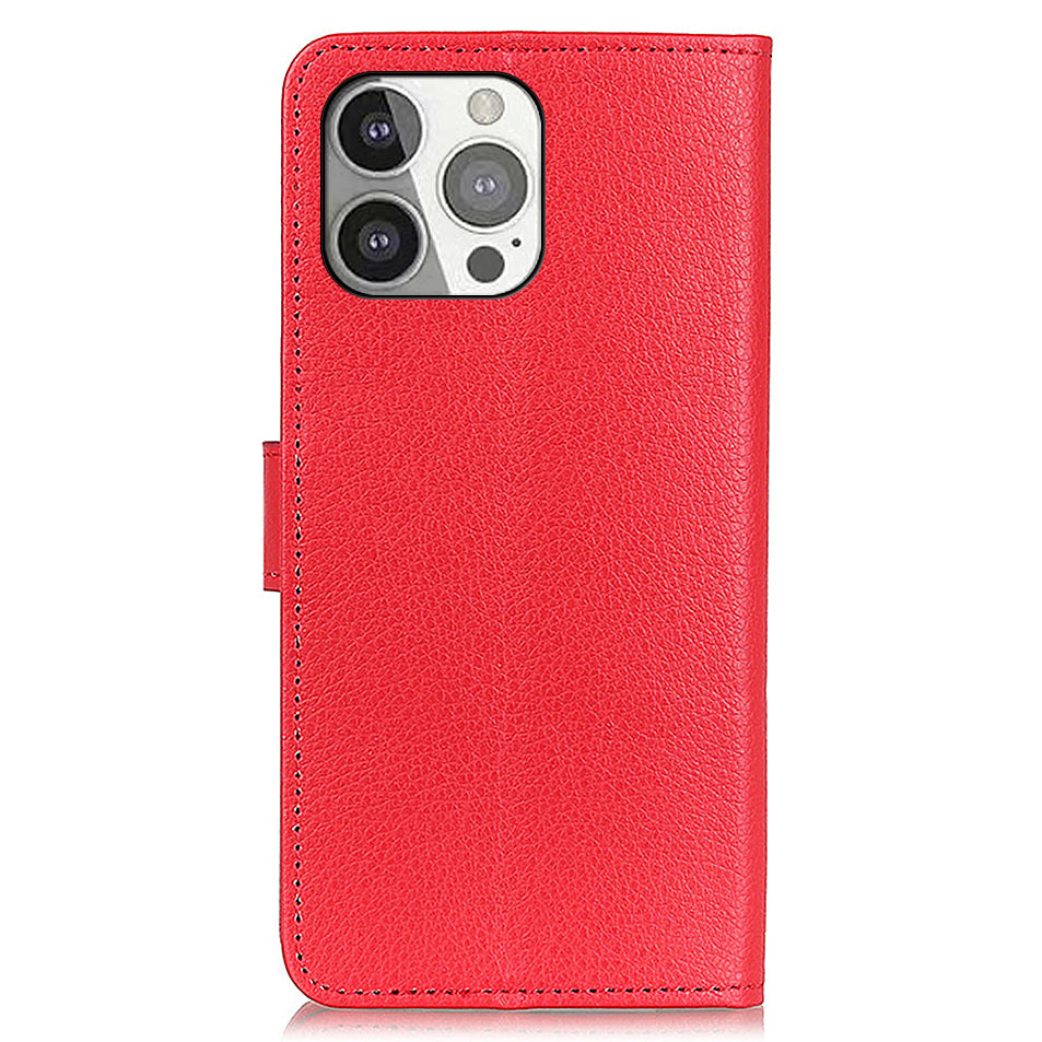 All-round Protection Classic Litchi Texture Leather Wallet Design Stand Case for iPhone 13 Pro 6.1 inch