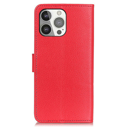 All-round Protection Classic Litchi Texture Leather Wallet Design Stand Case for iPhone 13 Pro 6.1 inch