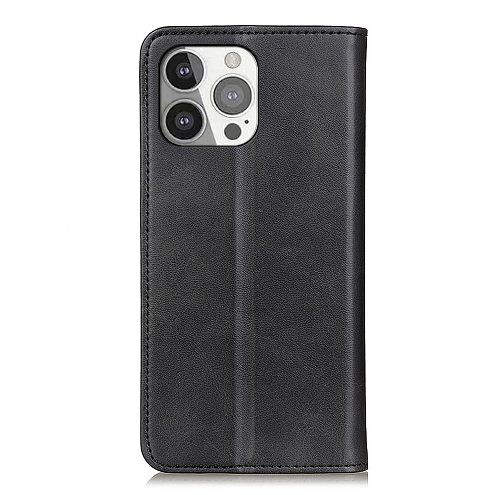 All-round Protection Auto-Absorbed Split Leather Wallet Stand Phone Cover for iPhone 13 Pro 6.1 inch