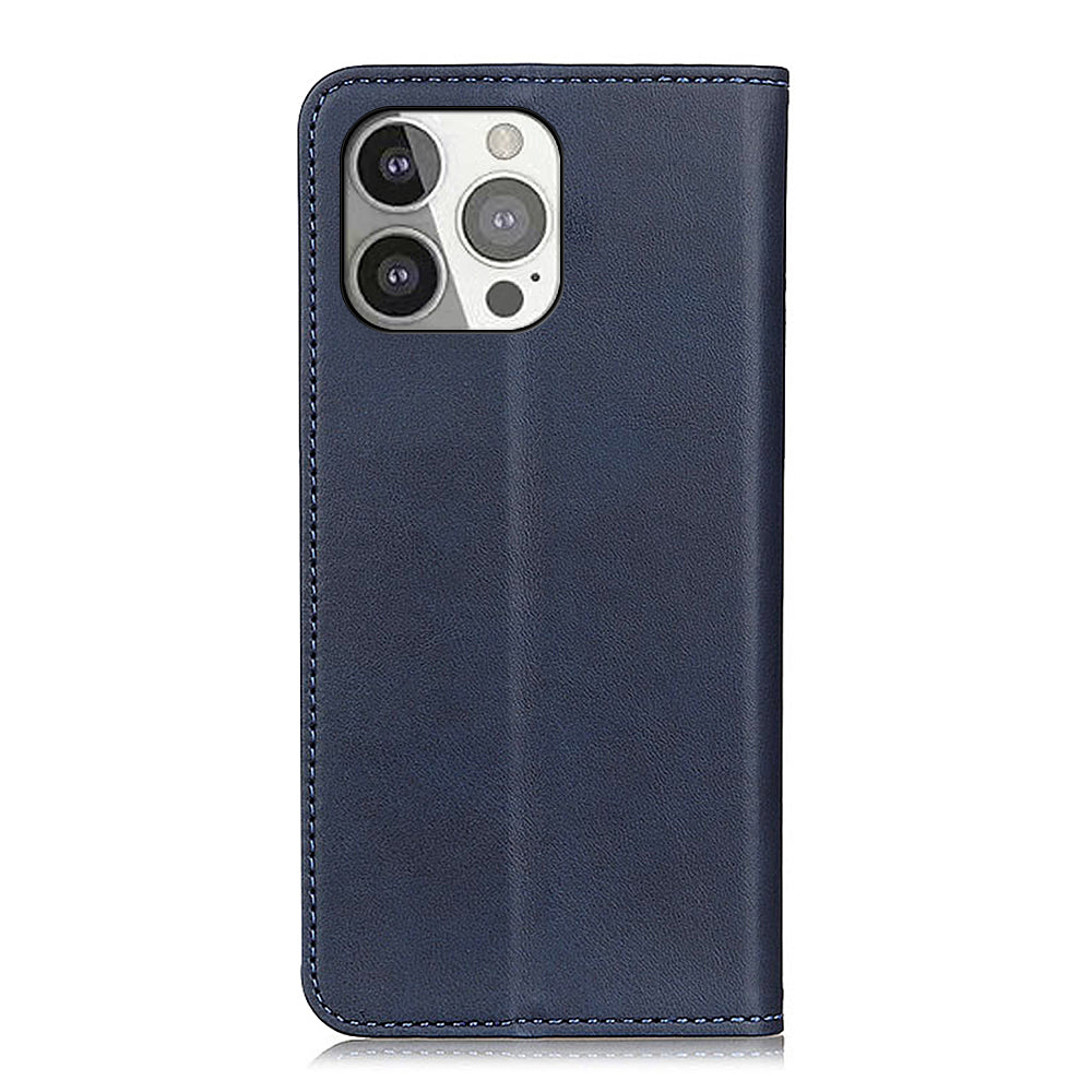 All-round Protection Auto-Absorbed Split Leather Wallet Stand Phone Cover for iPhone 13 Pro 6.1 inch