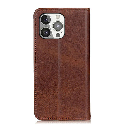 All-round Protection Auto-Absorbed Split Leather Wallet Stand Phone Cover for iPhone 13 Pro 6.1 inch